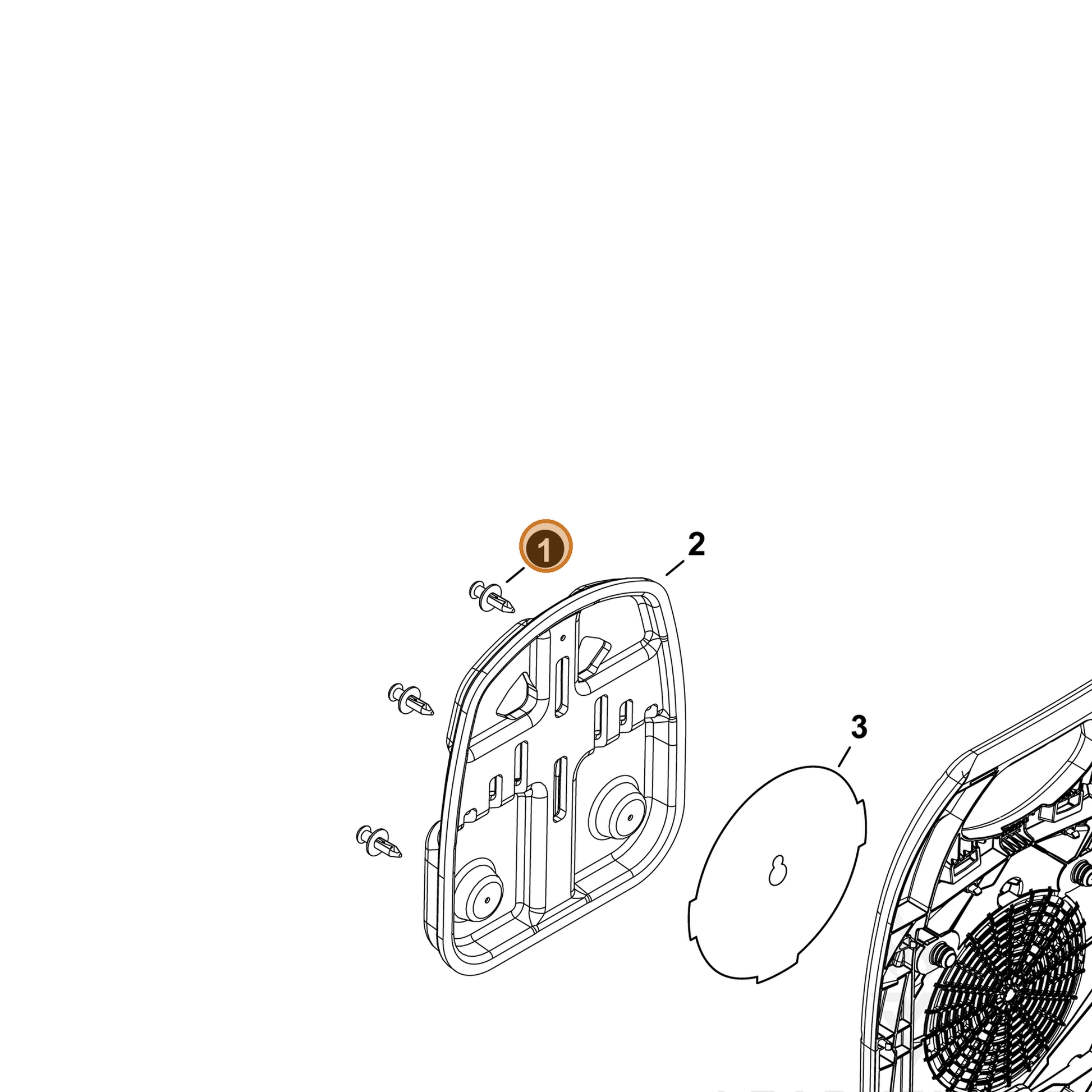 ECHO part V491000540 — IPL diagram snippet (6x zoom, amber highlight)