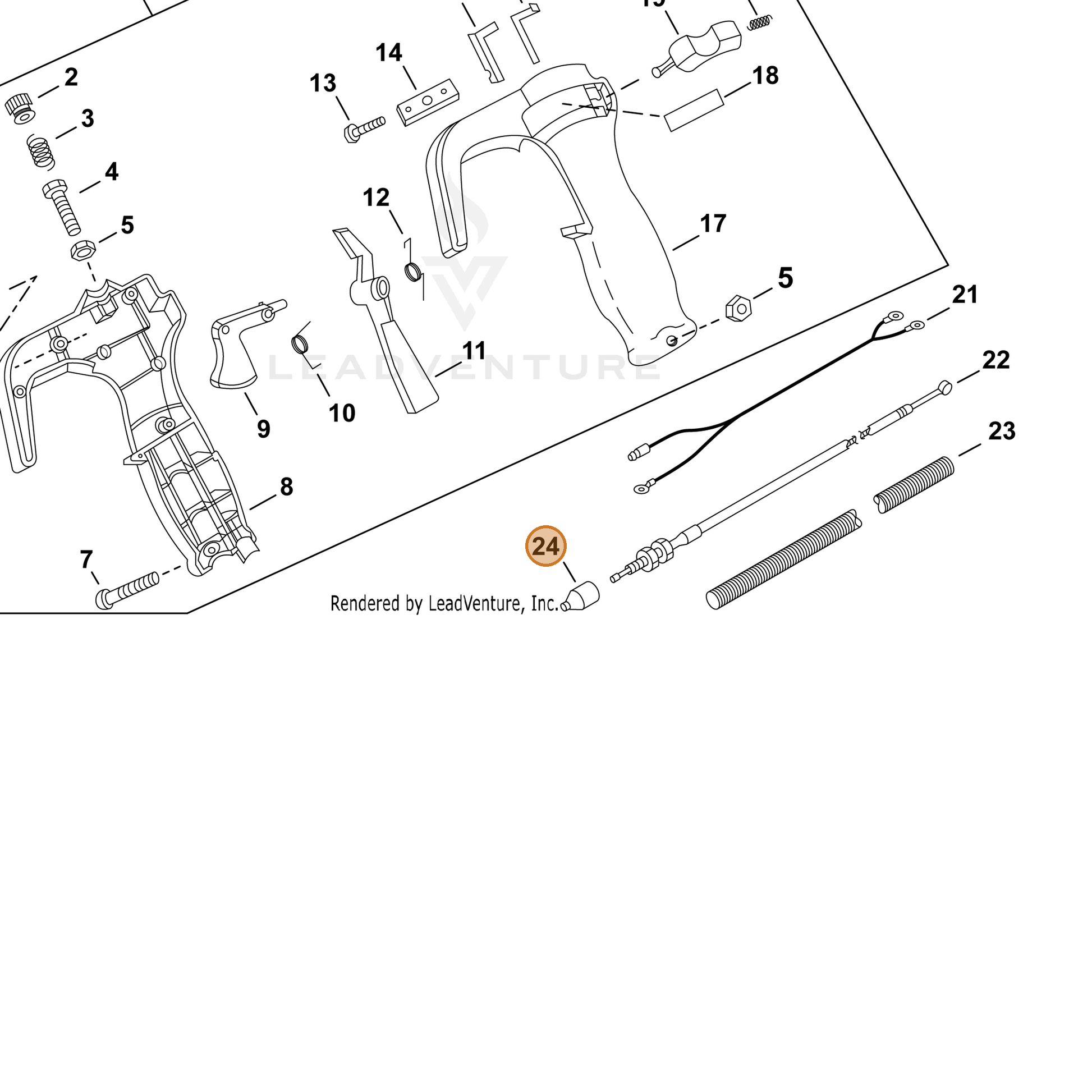 ECHO part V494000080 — IPL diagram snippet (6x zoom, amber highlight)