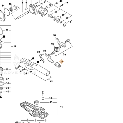 ECHO part V494000891 — IPL diagram snippet (6x zoom, amber highlight)