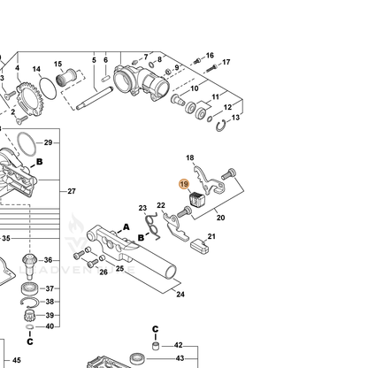 ECHO part V494001070 — IPL diagram snippet (6x zoom, amber highlight)