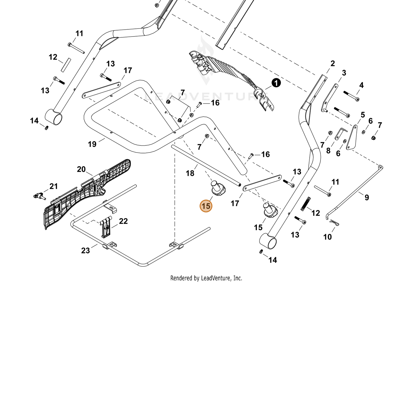 ECHO part V494001270 — IPL diagram snippet (6x zoom, amber highlight)