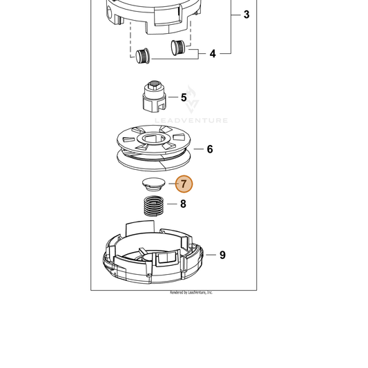Echo part V494001360 — IPL diagram snippet (6x zoom, amber highlight)