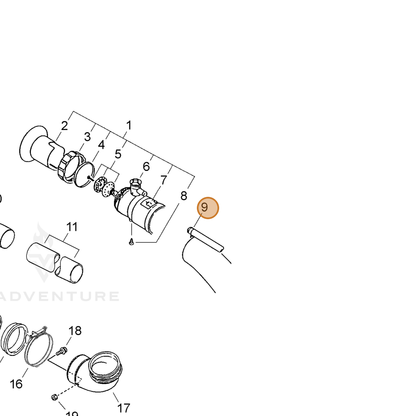 ECHO part V495000310 — IPL diagram snippet (6x zoom, amber highlight)