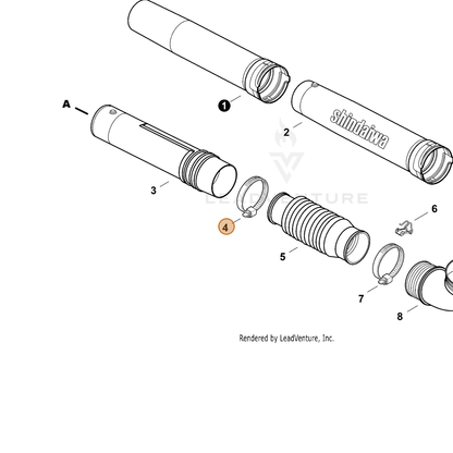 ECHO part V495000430 — IPL diagram snippet (6x zoom, amber highlight)