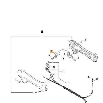 ECHO part V495001091 — IPL diagram snippet (6x zoom, amber highlight)