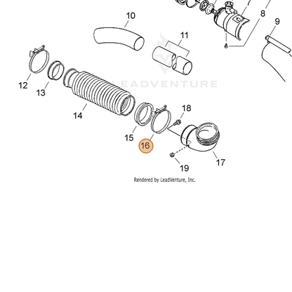 ECHO part V495001201 — IPL diagram snippet (6x zoom, amber highlight)