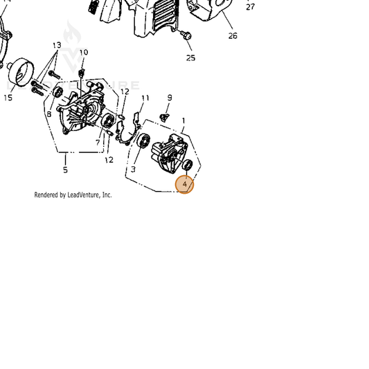 Echo part V503000020 — IPL diagram snippet (6x zoom, amber highlight)