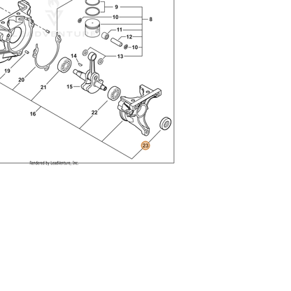 ECHO part V503000040 — IPL diagram snippet (6x zoom, amber highlight)