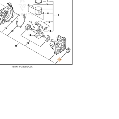 ECHO part V505000050 — IPL diagram snippet (6x zoom, amber highlight)