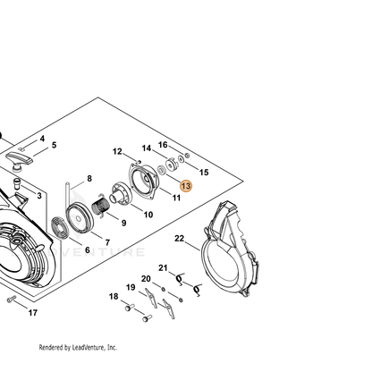 Echo part V505000150 — IPL diagram snippet (6x zoom, amber highlight)
