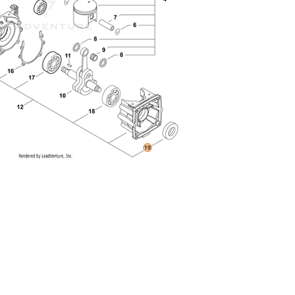 ECHO part V505000170 — IPL diagram snippet (6x zoom, amber highlight)