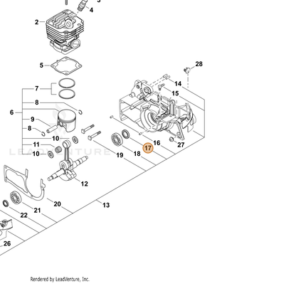 ECHO part V508000070 — IPL diagram snippet (6x zoom, amber highlight)
