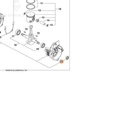 ECHO part V508000100 — IPL diagram snippet (6x zoom, amber highlight)