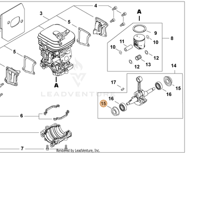 ECHO part V508000110 — IPL diagram snippet (6x zoom, amber highlight)