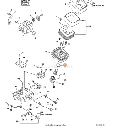ECHO part V540000090 — IPL diagram snippet (6x zoom, amber highlight)