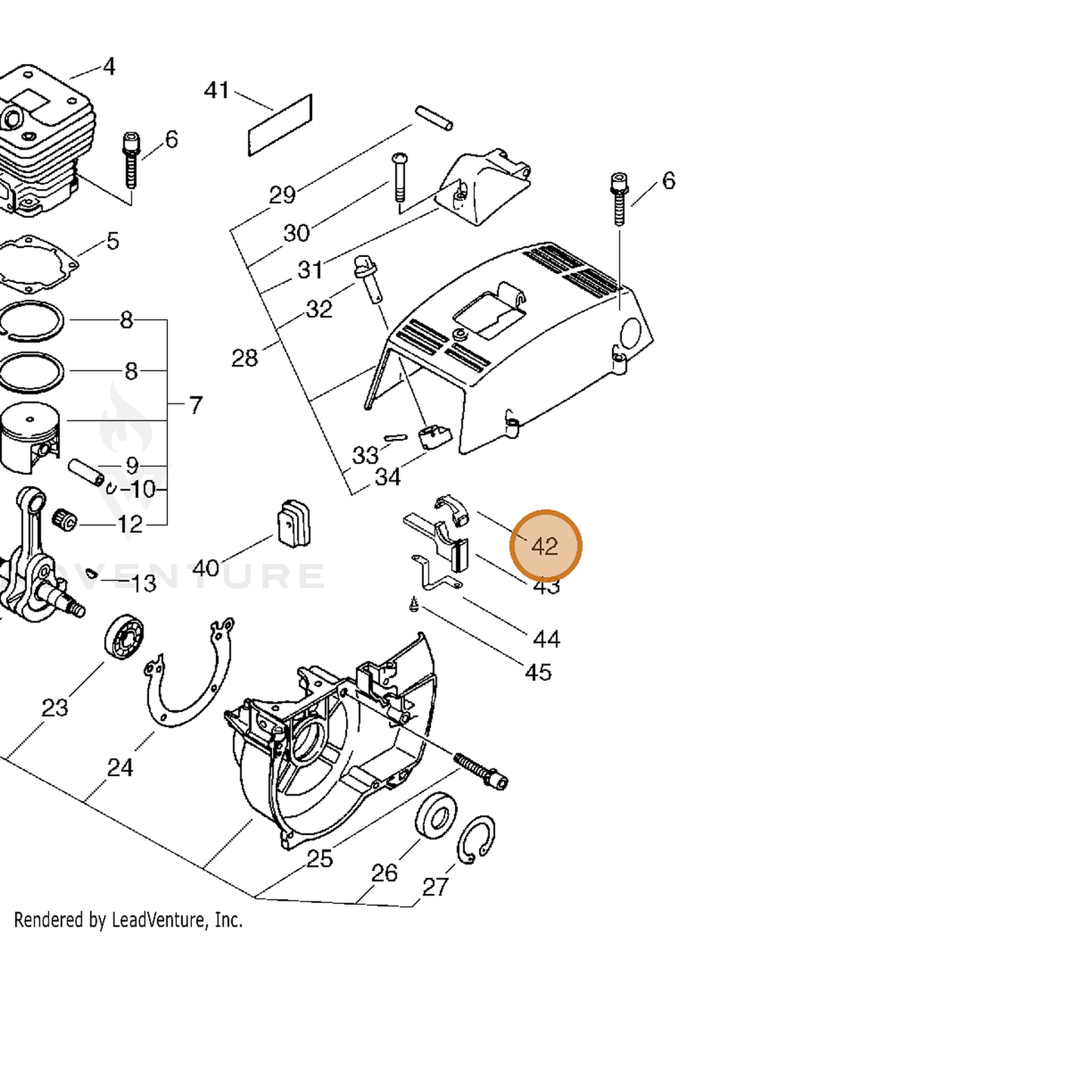 ECHO part V541000110 — IPL diagram snippet (6x zoom, amber highlight)