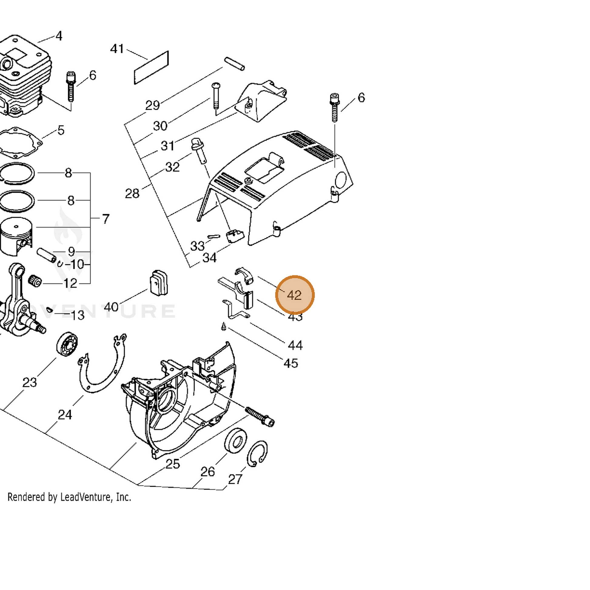 ECHO part V541000110 — IPL diagram snippet (6x zoom, amber highlight)