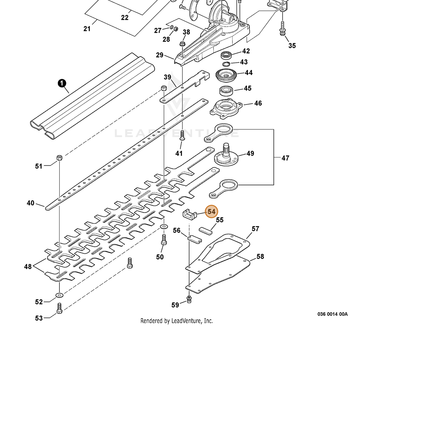 ECHO part V541000130 — IPL diagram snippet (6x zoom, amber highlight)