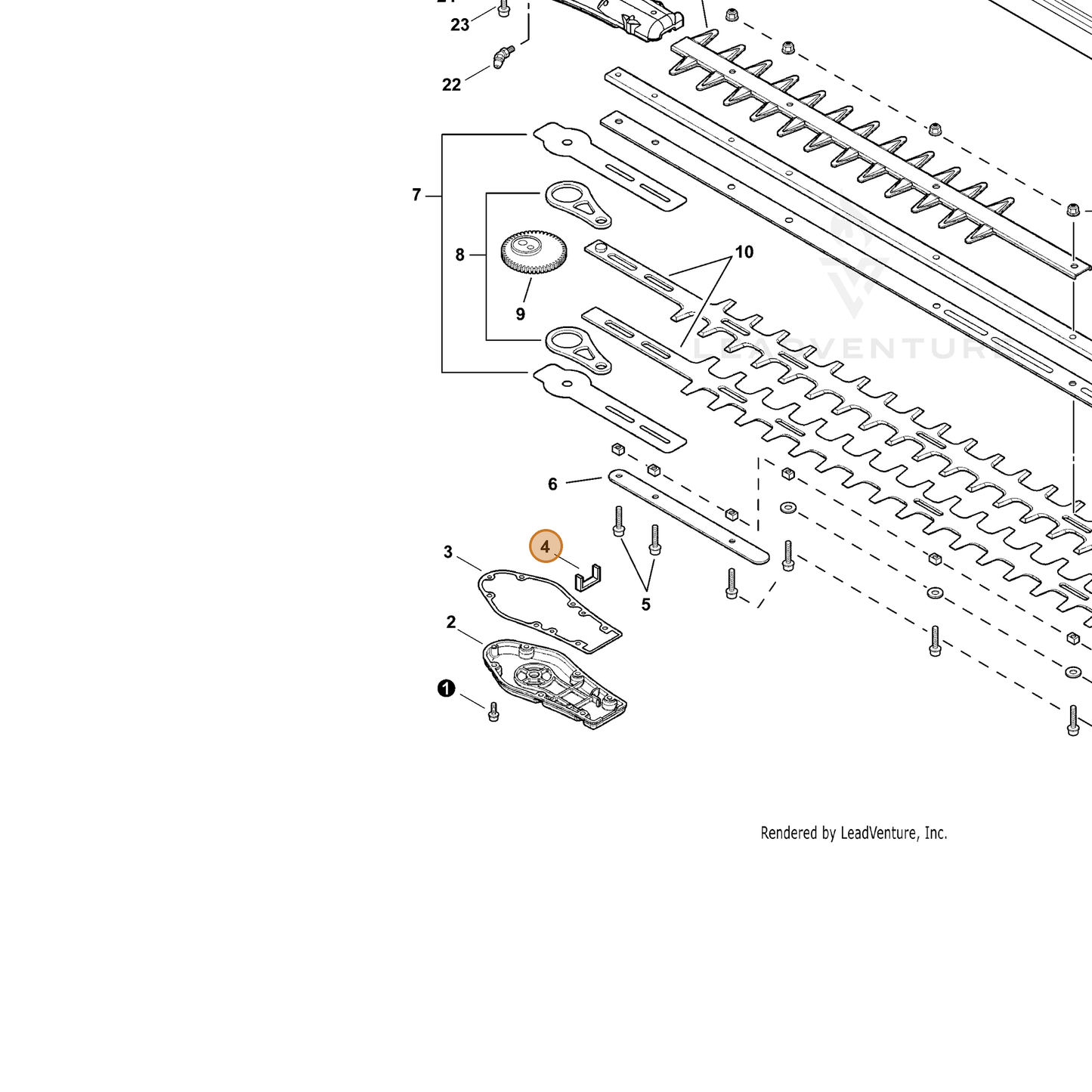 ECHO part V541000140 — IPL diagram snippet (6x zoom, amber highlight)