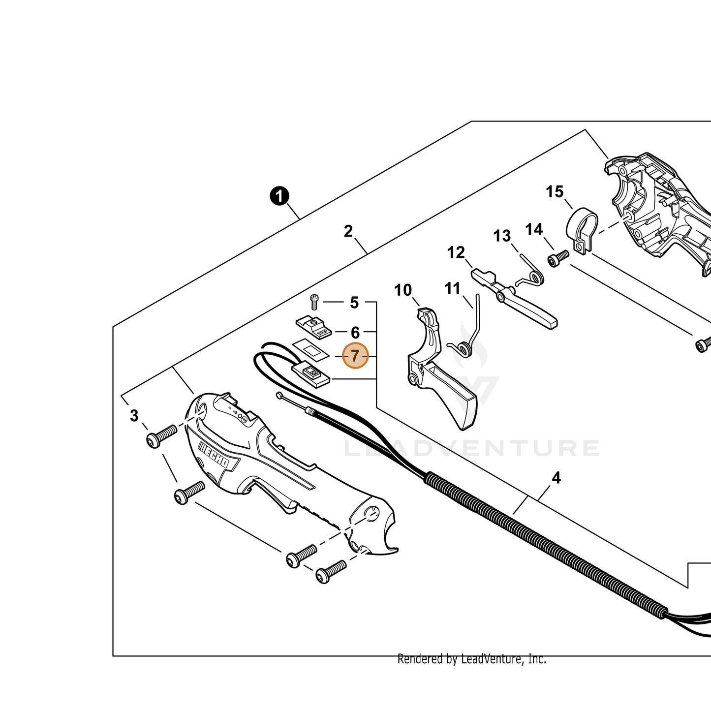 ECHO part V541000600 — IPL diagram snippet (6x zoom, amber highlight)