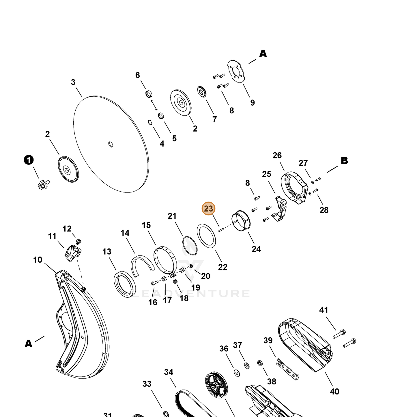 ECHO part V541000810 — IPL diagram snippet (6x zoom, amber highlight)