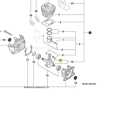 ECHO part V553000010 — IPL diagram snippet (6x zoom, amber highlight)