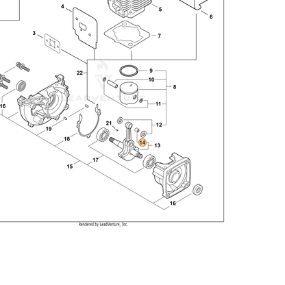 ECHO part V553000060 — IPL diagram snippet (6x zoom, amber highlight)