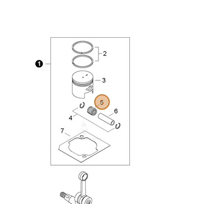 ECHO part V553000070 — IPL diagram snippet (6x zoom, amber highlight)
