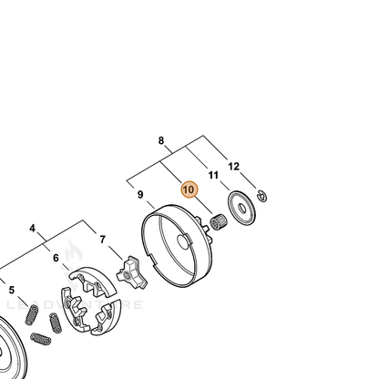 ECHO part V553000150 — IPL diagram snippet (6x zoom, amber highlight)