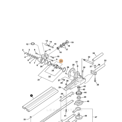 ECHO part V555000040 — IPL diagram snippet (6x zoom, amber highlight)