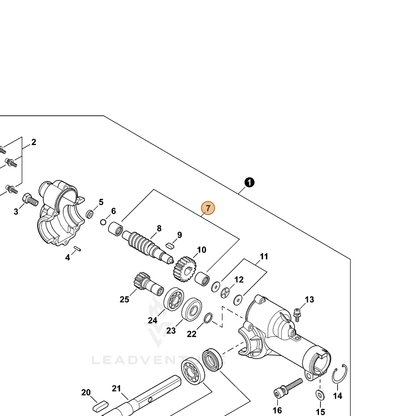 ECHO part V555000060 — IPL diagram snippet (6x zoom, amber highlight)