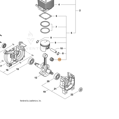 ECHO part V555000180 — IPL diagram snippet (6x zoom, amber highlight)