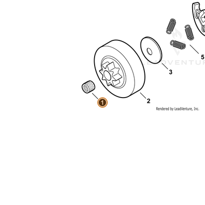 ECHO part V555000190 — IPL diagram snippet (6x zoom, amber highlight)