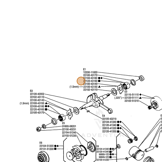 Echo part V557000060 — IPL diagram snippet (6x zoom, amber highlight)