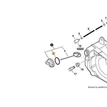 ECHO part V581000590 — IPL diagram snippet (6x zoom, amber highlight)