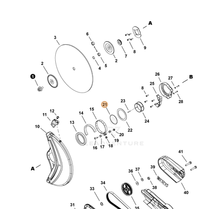 ECHO part V581001010 — IPL diagram snippet (6x zoom, amber highlight)