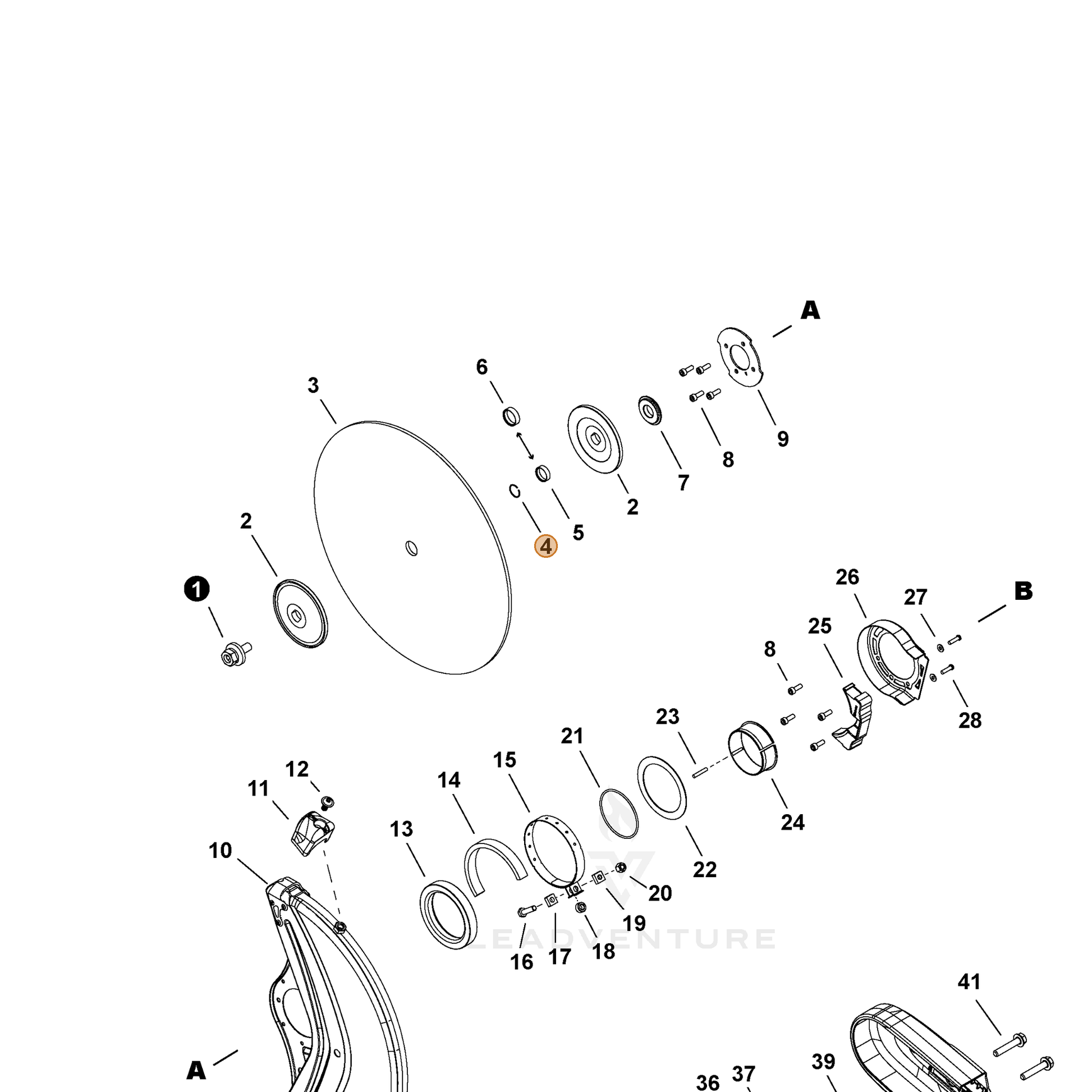 ECHO part V582000210 — IPL diagram snippet (6x zoom, amber highlight)