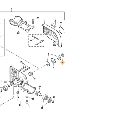 ECHO part V583000010 — IPL diagram snippet (6x zoom, amber highlight)
