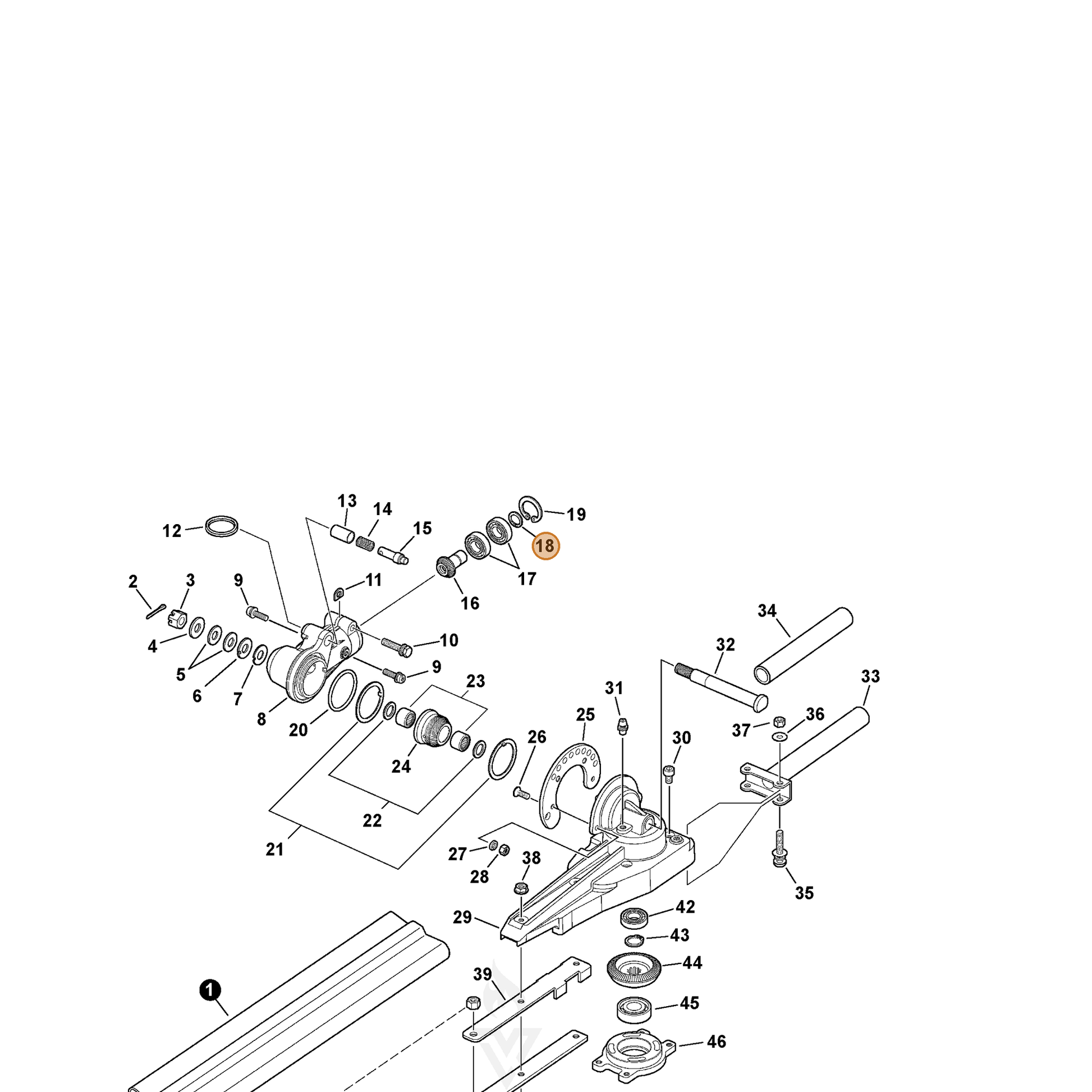 ECHO part V583000060 — IPL diagram snippet (6x zoom, amber highlight)