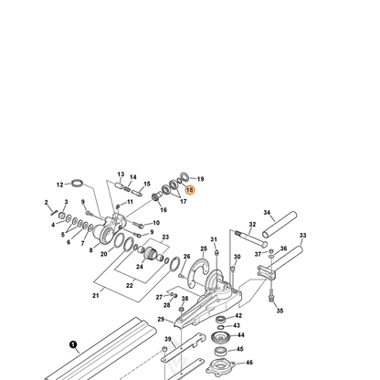 ECHO part V583000060 — IPL diagram snippet (6x zoom, amber highlight)
