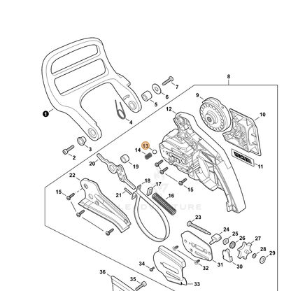 ECHO part V585000060 — IPL diagram snippet (6x zoom, amber highlight)
