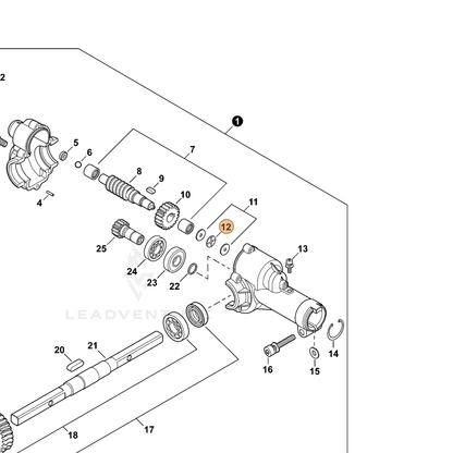 ECHO part V590000010 — IPL diagram snippet (6x zoom, amber highlight)