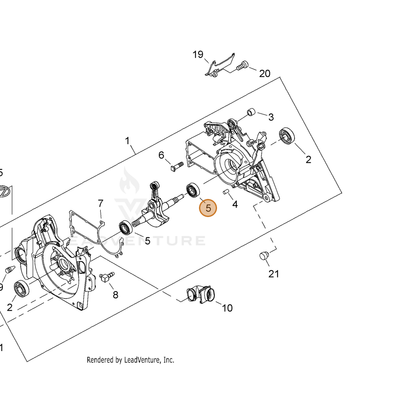 ECHO part V592000000 — IPL diagram snippet (6x zoom, amber highlight)