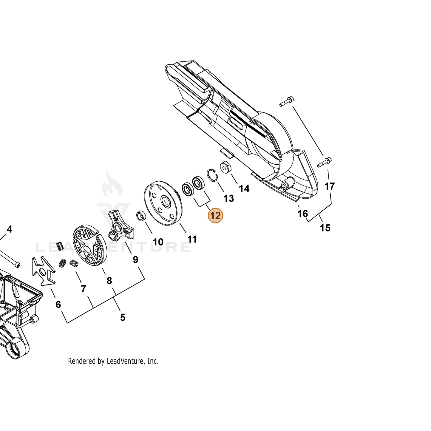 ECHO part V592000440 — IPL diagram snippet (6x zoom, amber highlight)