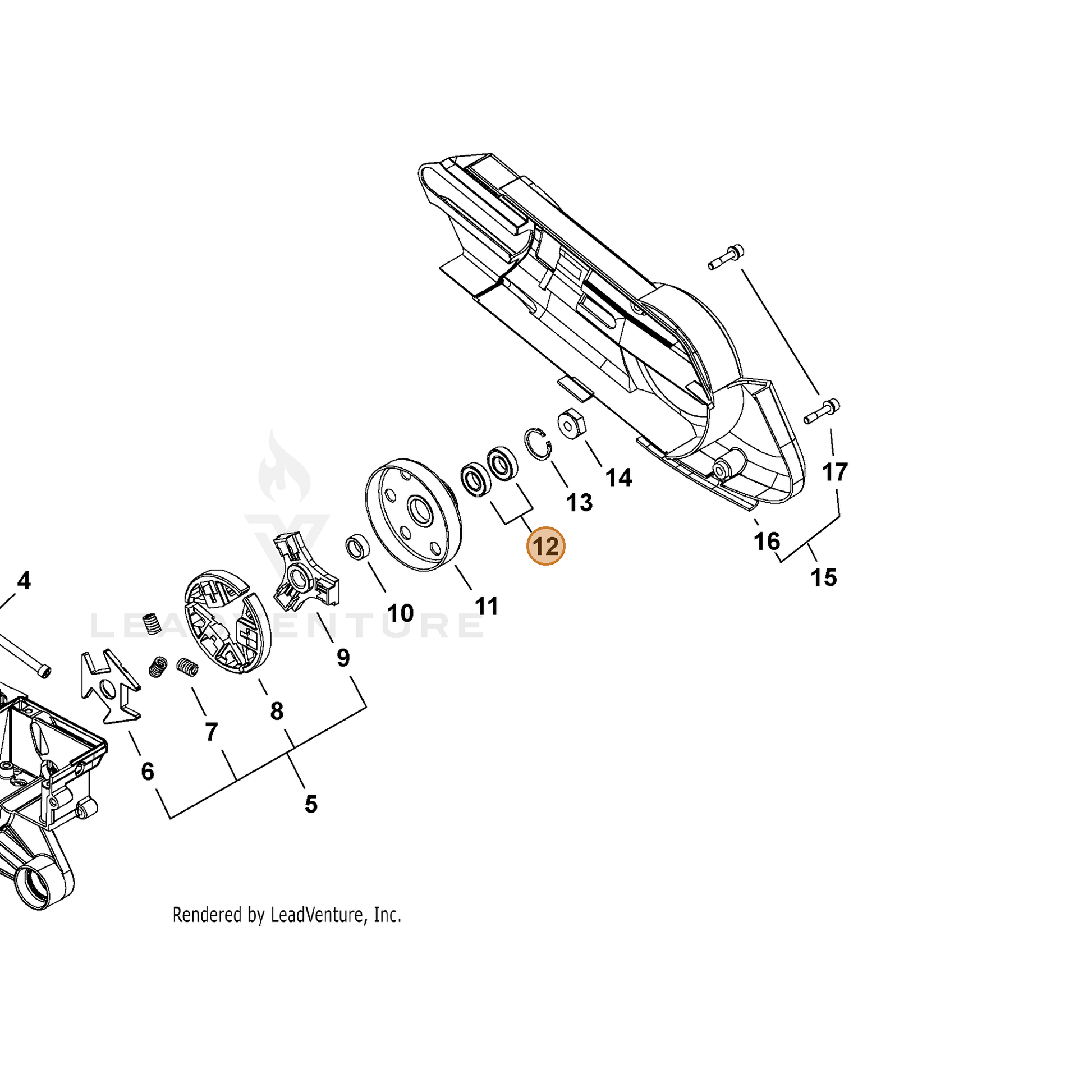 ECHO part V592000440 — IPL diagram snippet (6x zoom, amber highlight)