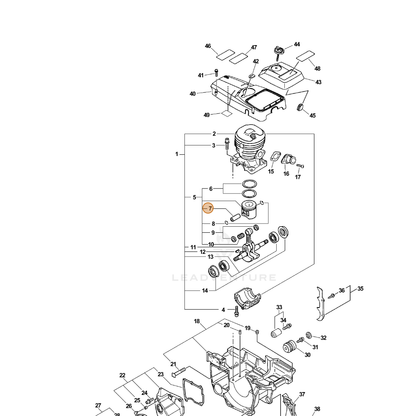 ECHO part V609000000 — IPL diagram snippet (6x zoom, amber highlight)