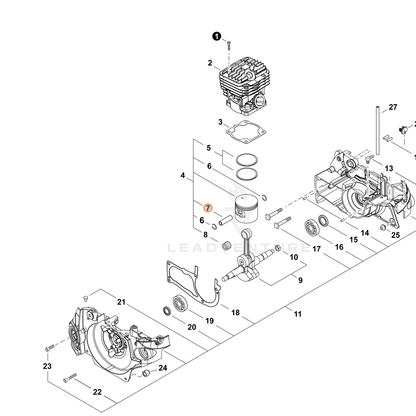 ECHO part V609000050 — IPL diagram snippet (6x zoom, amber highlight)