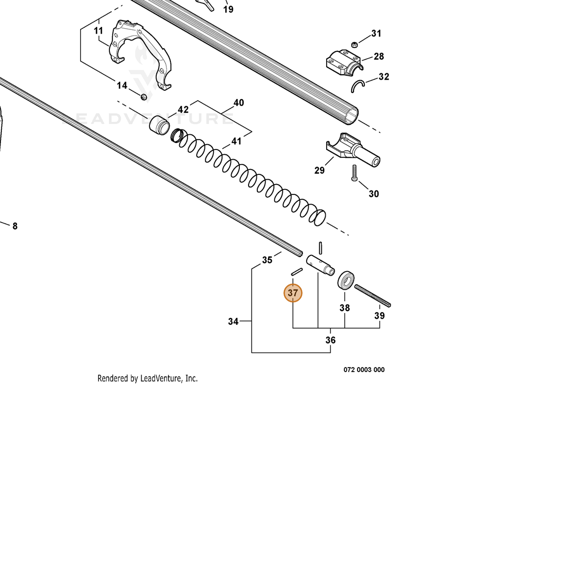 ECHO part V620000000 — IPL diagram snippet (6x zoom, amber highlight)