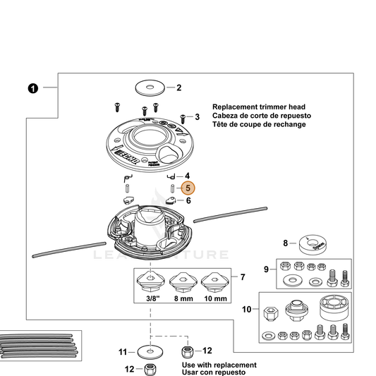 ECHO part V622000100 — IPL diagram snippet (6x zoom, amber highlight)