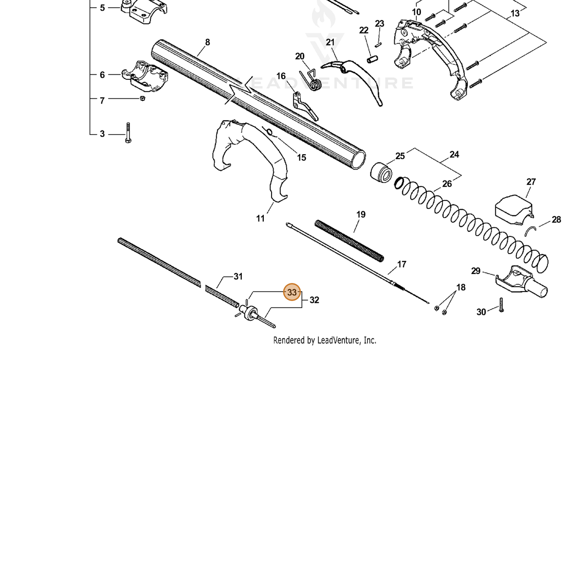 ECHO part V645000000 — IPL diagram snippet (6x zoom, amber highlight)